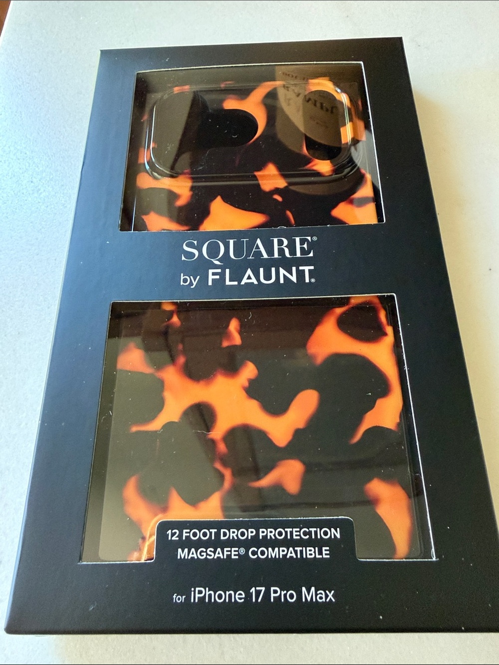 Flaunt SQUARE iPhone 17 Pro Max Case - Tortoise Print NWT in box